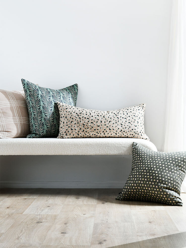 Spotted Linen Cushion - 80x40cm