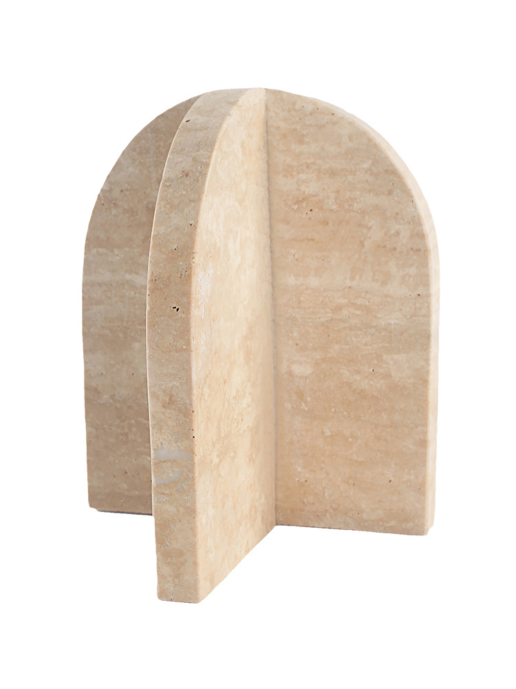 Aurelia Bookends in Travertine - Beige