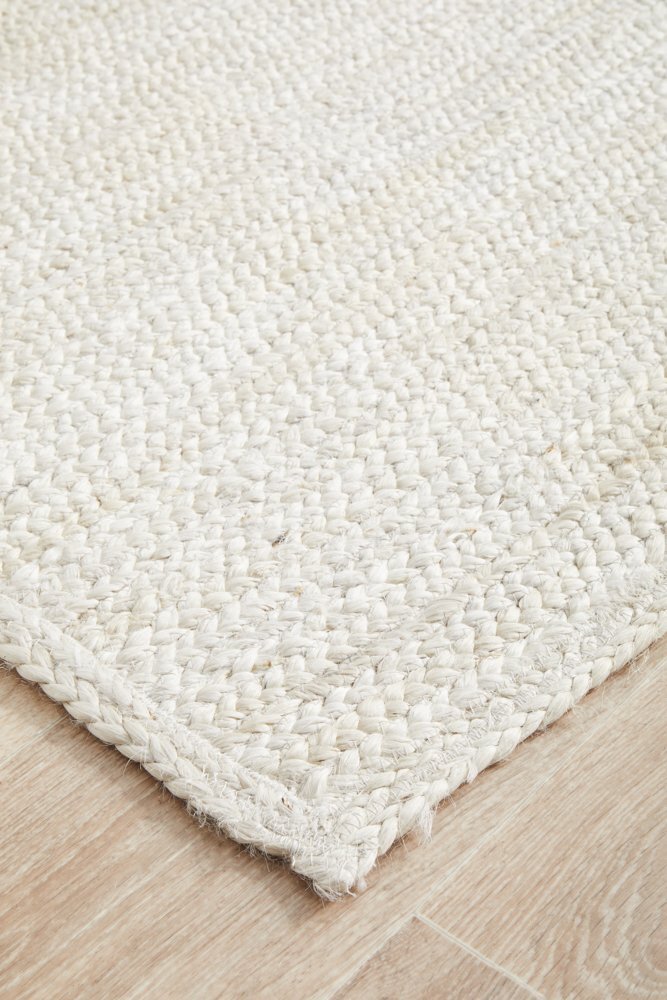 Bondi White Hand-Braided Jute Runner