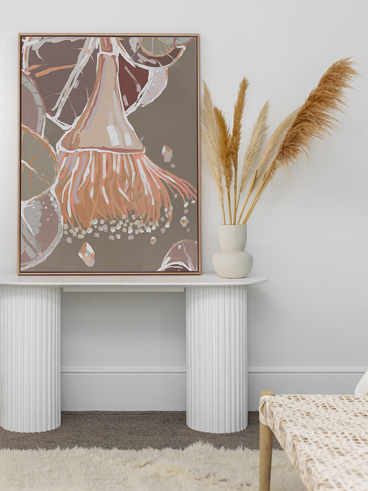 Peach Flowering Gum Canvas Art Print