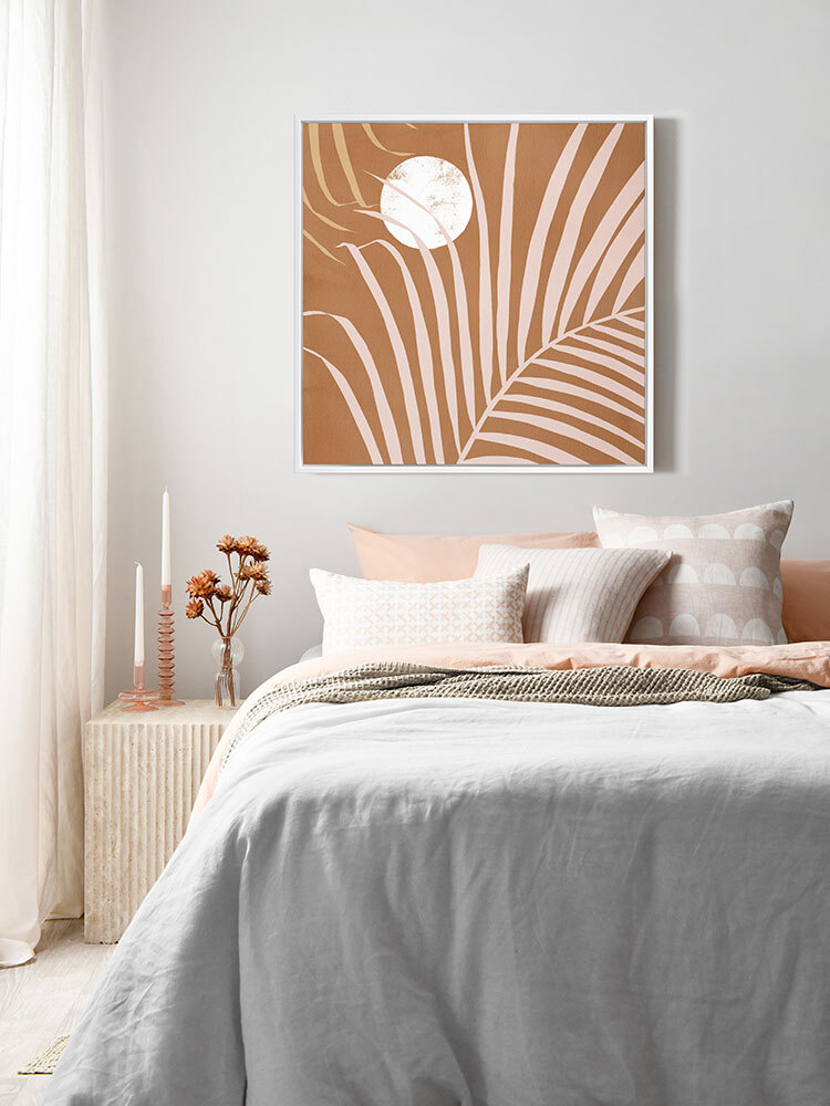 Sunset Palm Bronze Canvas Art Print