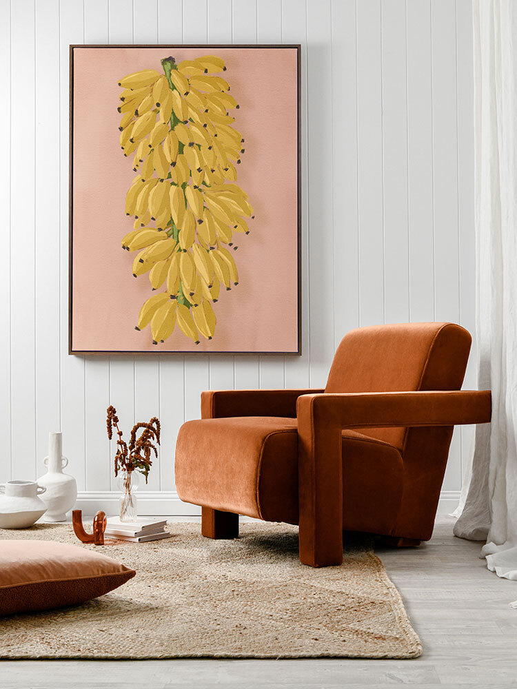 Platano I Pink Canvas Art Print