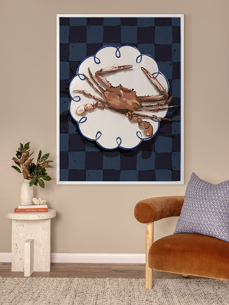 Crustacean Deep Blue Canvas Art Print