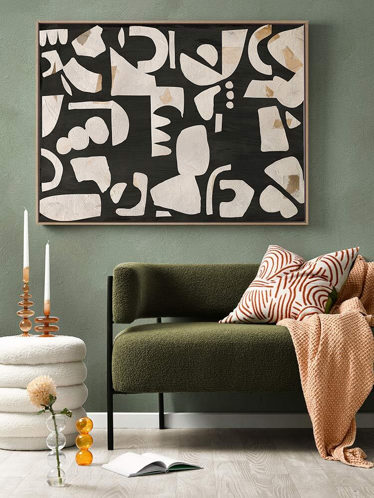 Embracing Asymmetry Black I Canvas Art Print 