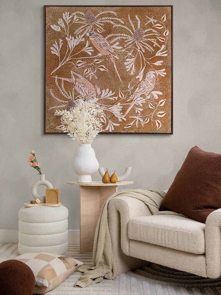 Fluttering in Florals Canvas Art Print