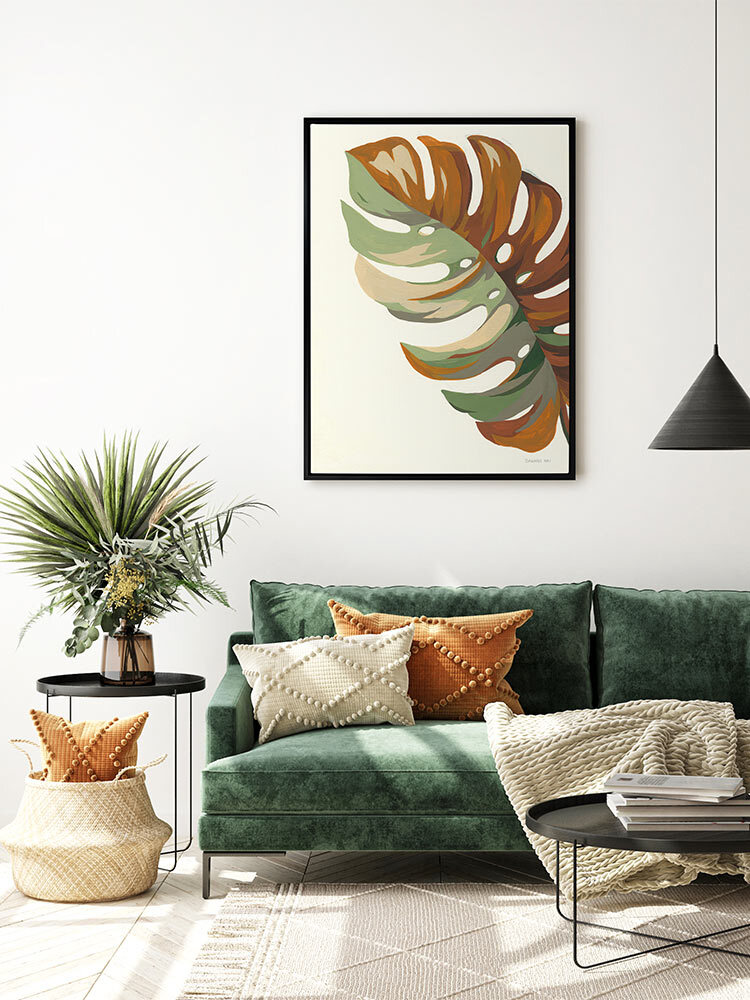 Retro Big Leaf II Canvas Art Print