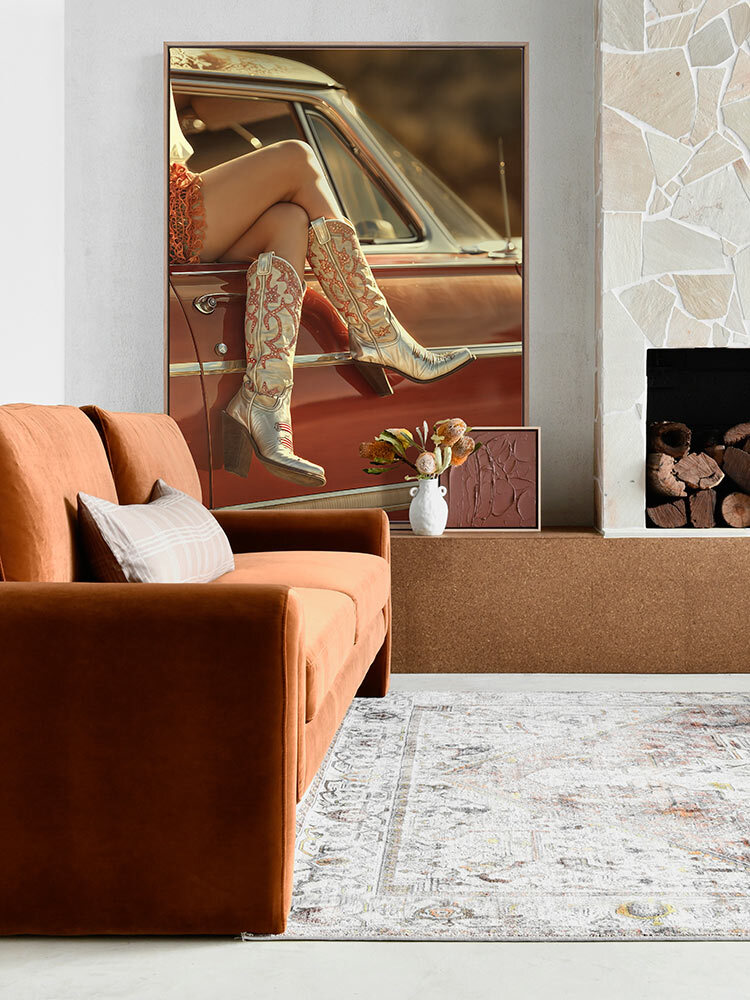 Cowboy Boots and Cadillacs Canvas Art Print