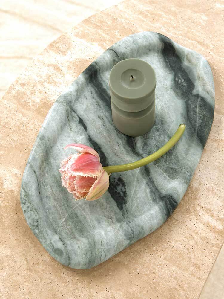 Emi Decorative Tray in Marble - Jade Green