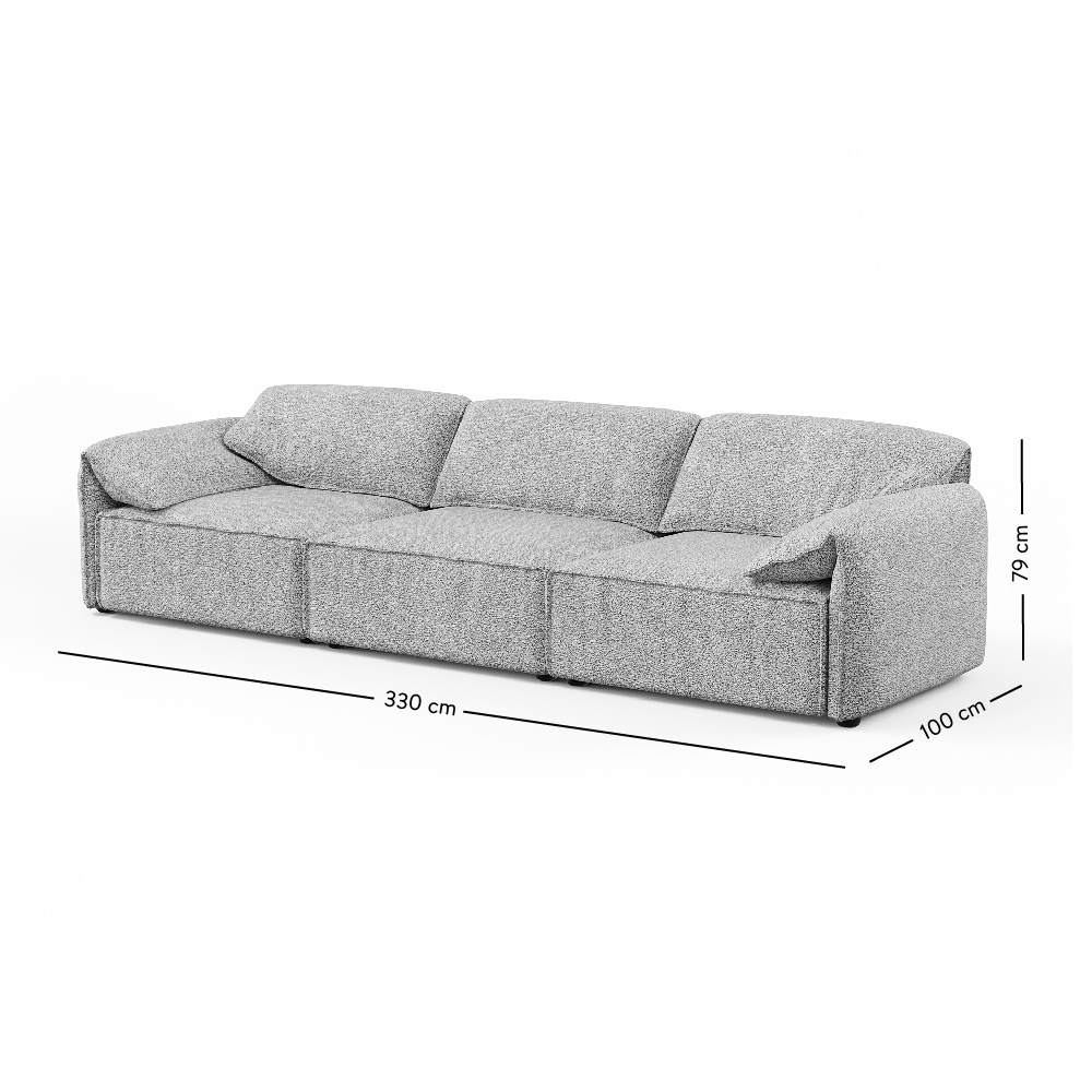 Layla 3 Seater Sofa - Velvet