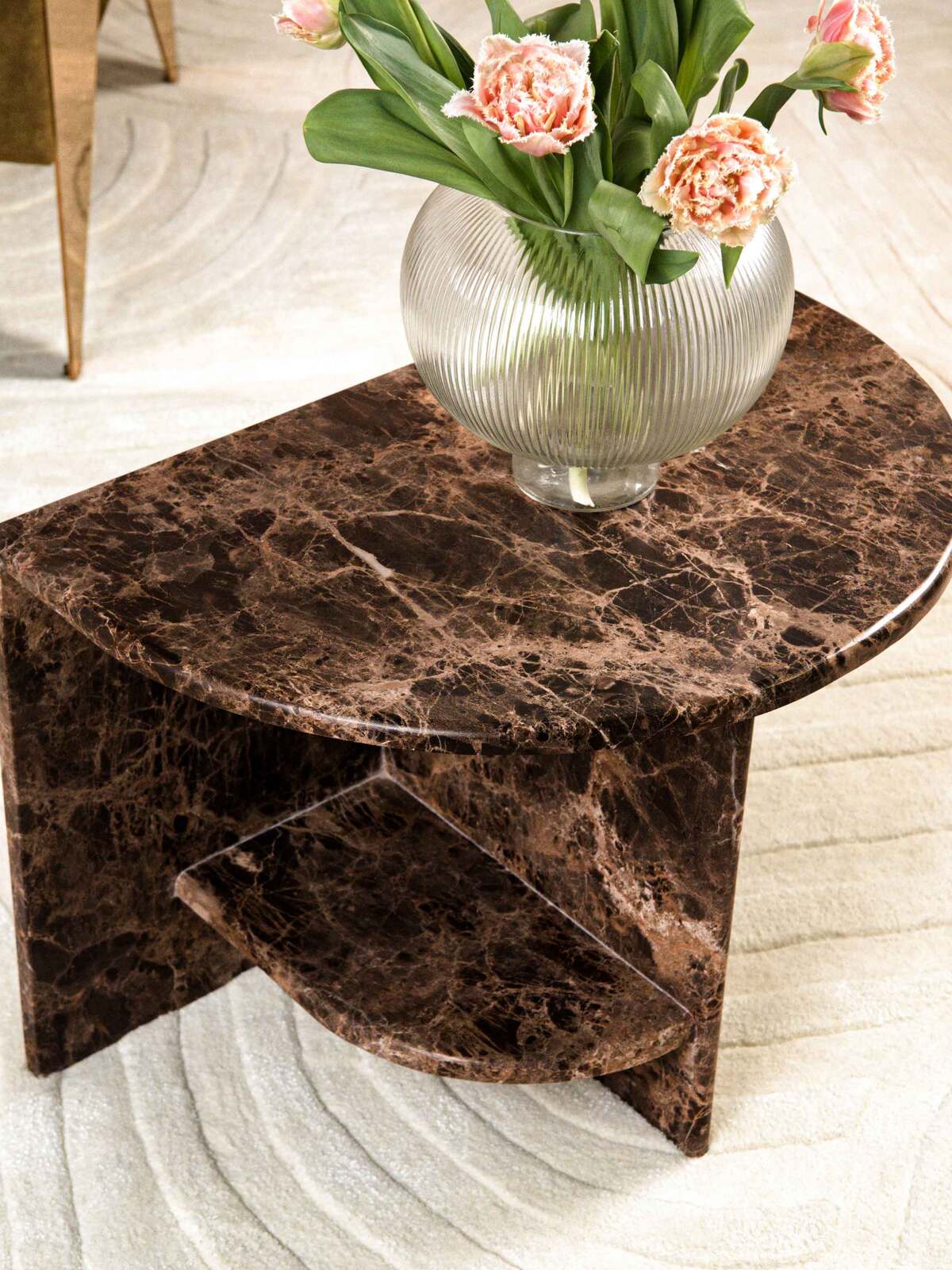 Archer Side Table in Marble - Dark Emperador