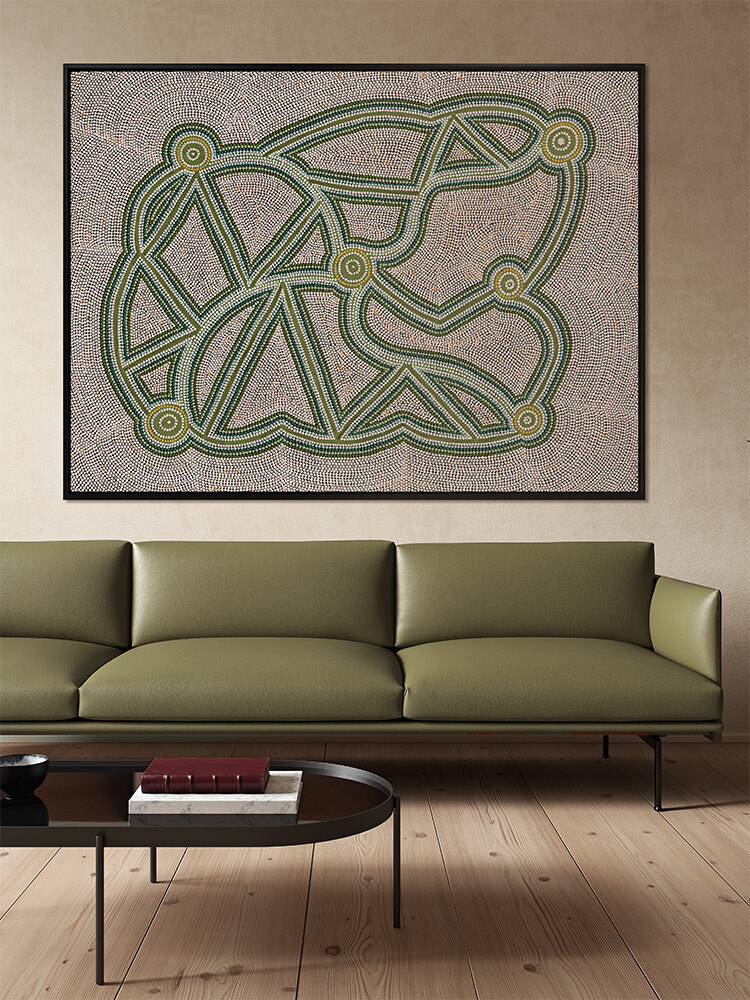 Ngapa Jukurrpa III Green Canvas Art Print