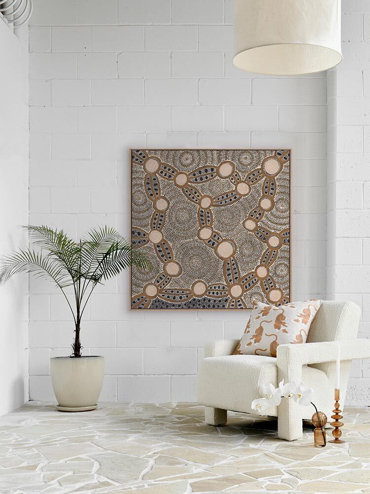 Wanakiji Jukurrpa Brown Canvas Art Print