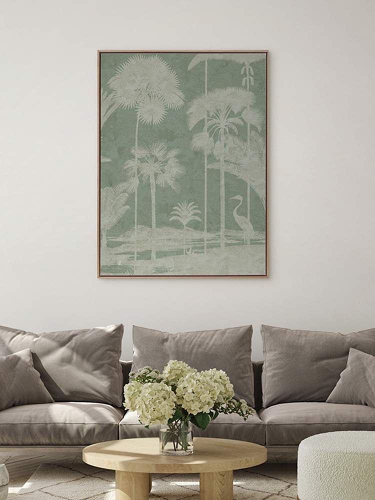 Shadow Palms Mint II Canvas Art Print