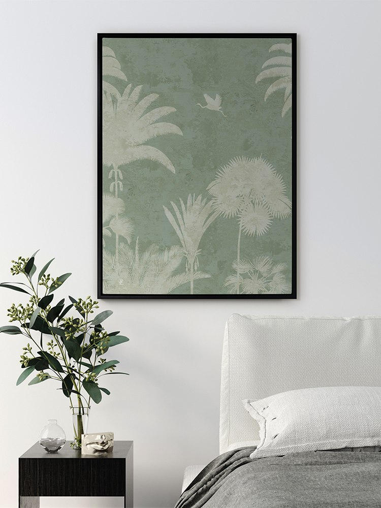 Shadow Palms Mint III Canvas Art Print