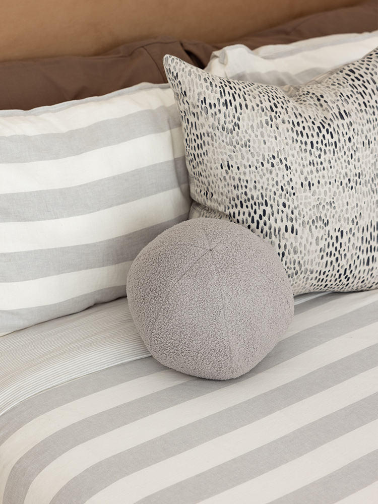 Dove Grey Boucle Ball Cushion