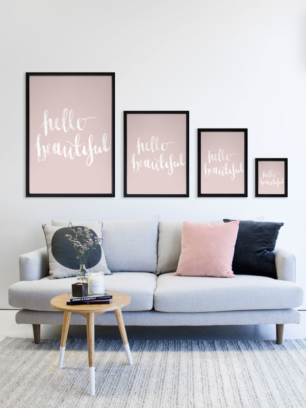 Hello Beautiful Blush Poster