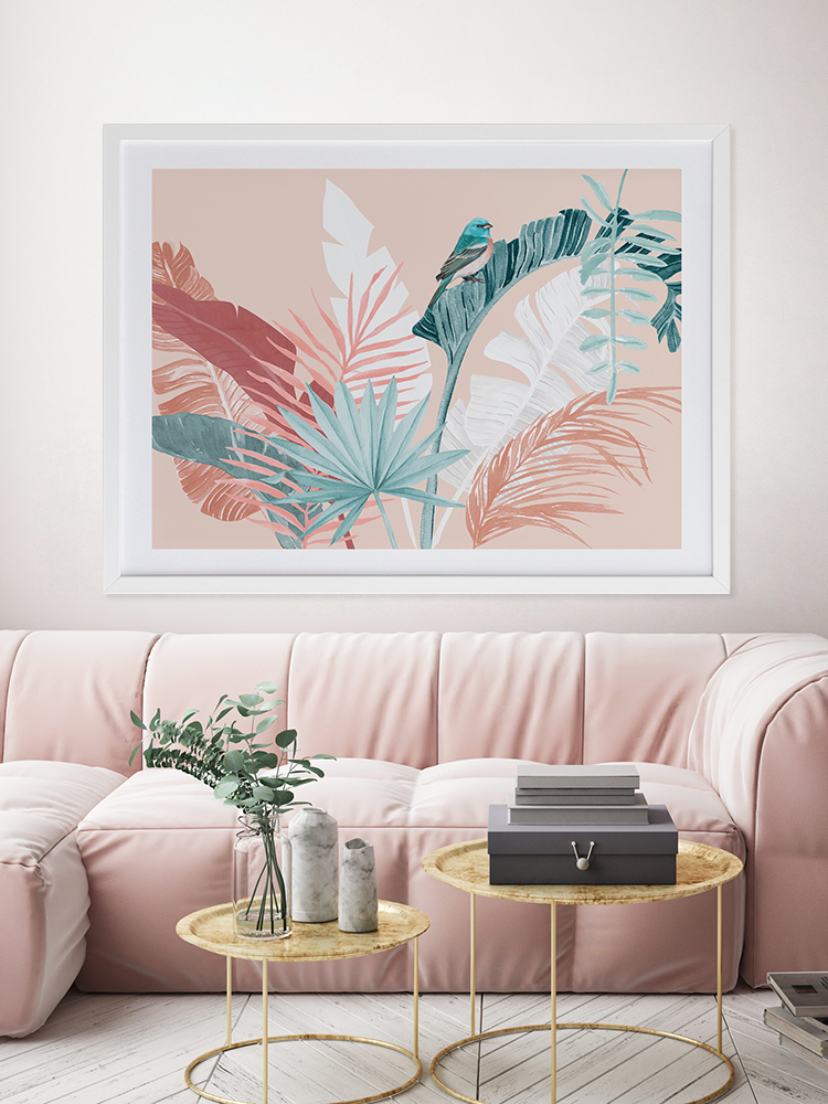 Peach Palms Poster