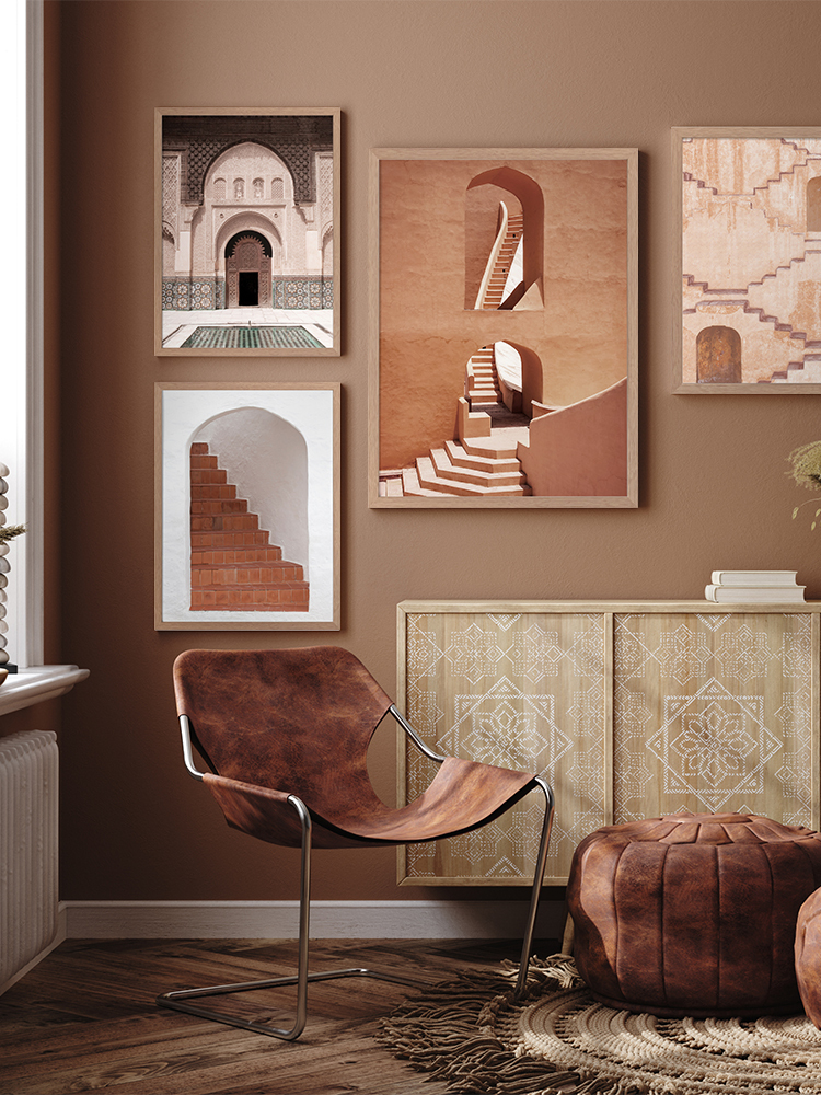 Winding Staircase Terracotta Poster