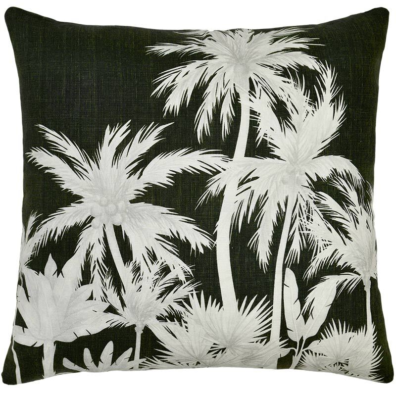 Wild Tropics Midnight Linen Cushion - 50x50cm