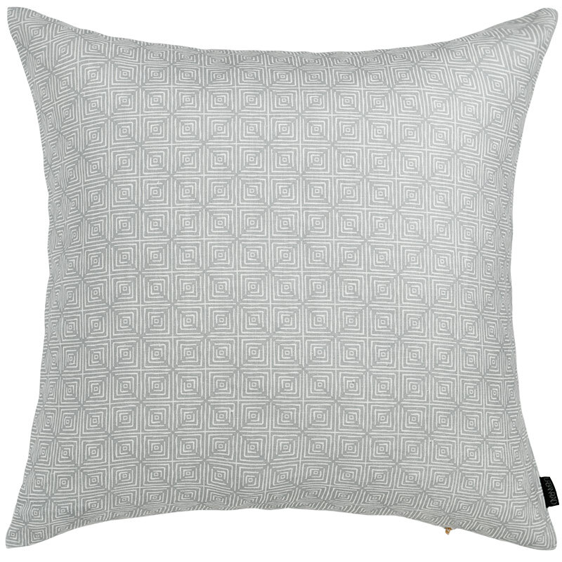 Dusty Blue Kaleidoscope Linen Cushion - 50x50cm