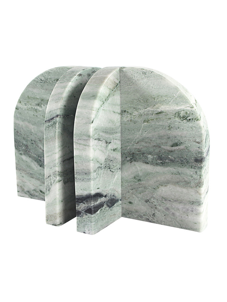 Aurelia Bookends in Marble - Jade Green