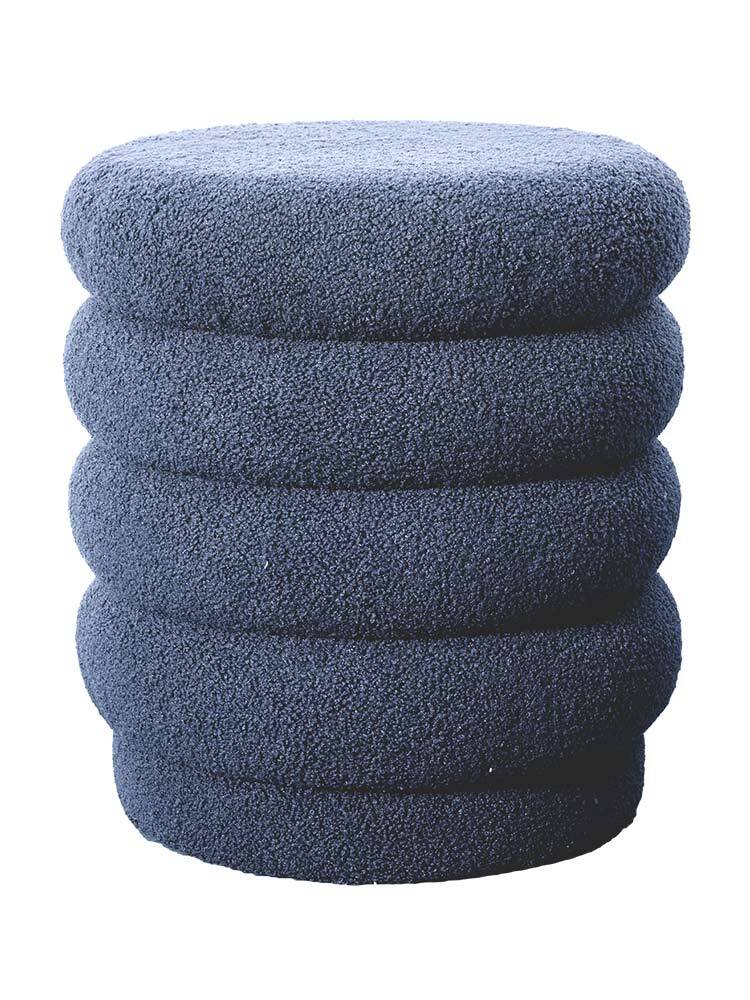 Lucia Round Boucle Stool Blue