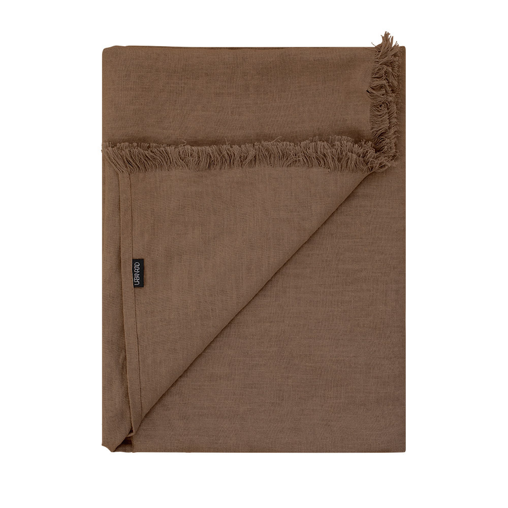 Oakley Chocolate Linen Throw - 130x230cm