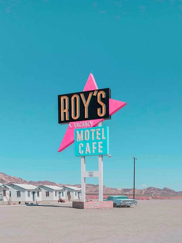 Retro Motel Roadside Canvas Art Print