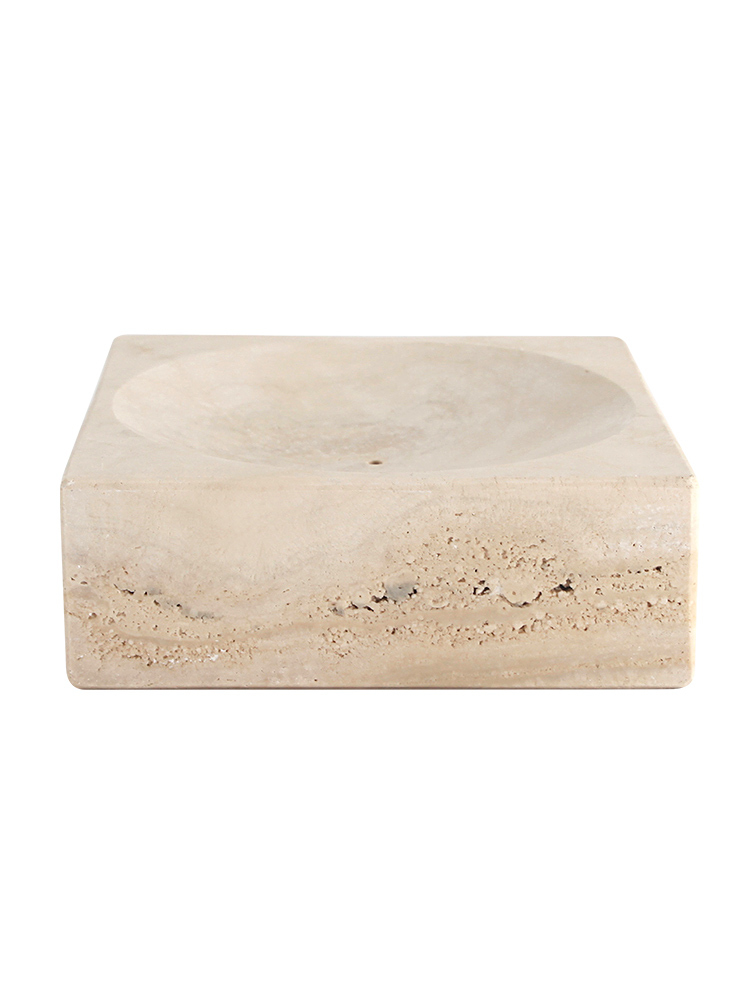 Ren Incense Holder in Travertine - Beige