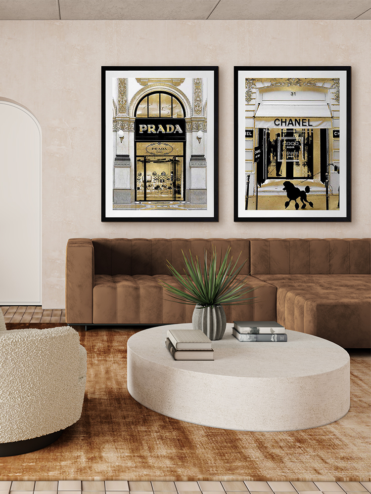 Chanel in Gold Framed Art Print