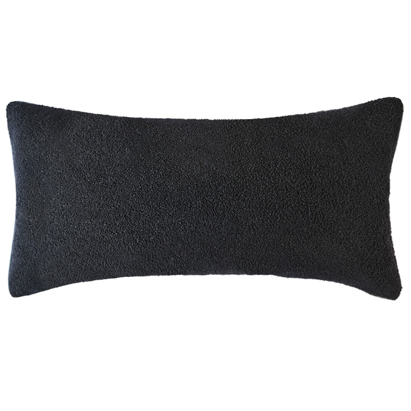 Onyx Black Boucle Cushion 80x40cm