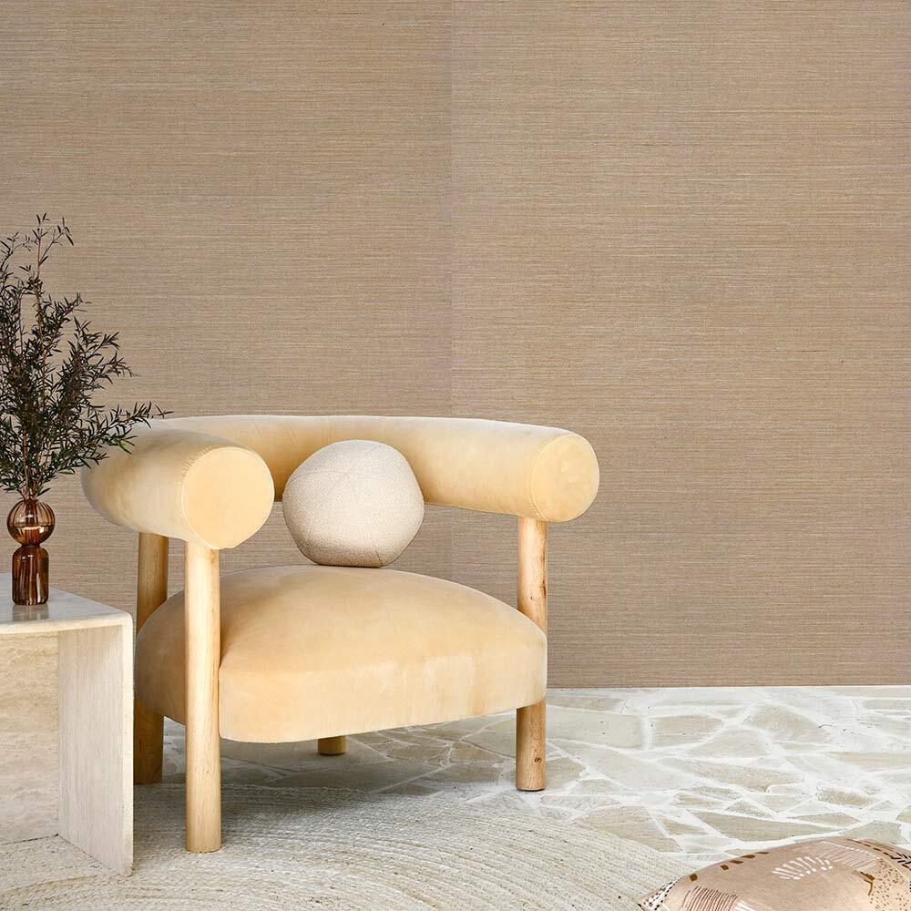 Off the Coast Light Faux Seagrass Wallpaper