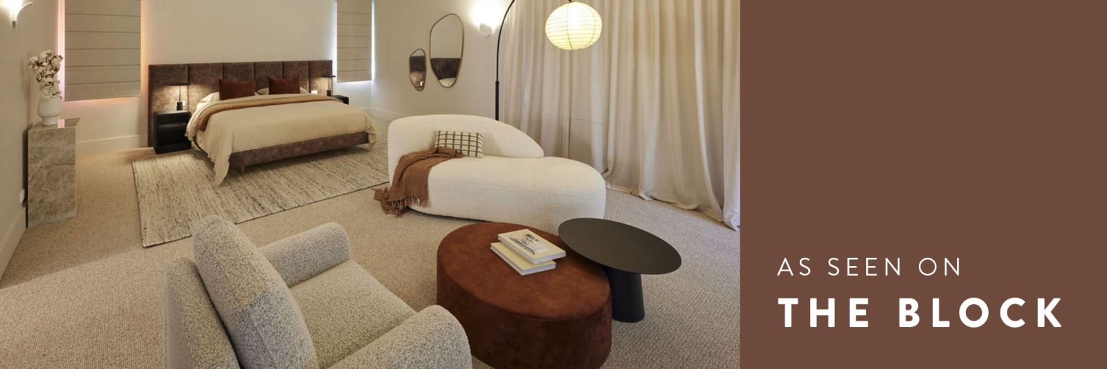 The block master bedroom featuring shaynna Blaze, Darren Palmer and Marty Fox